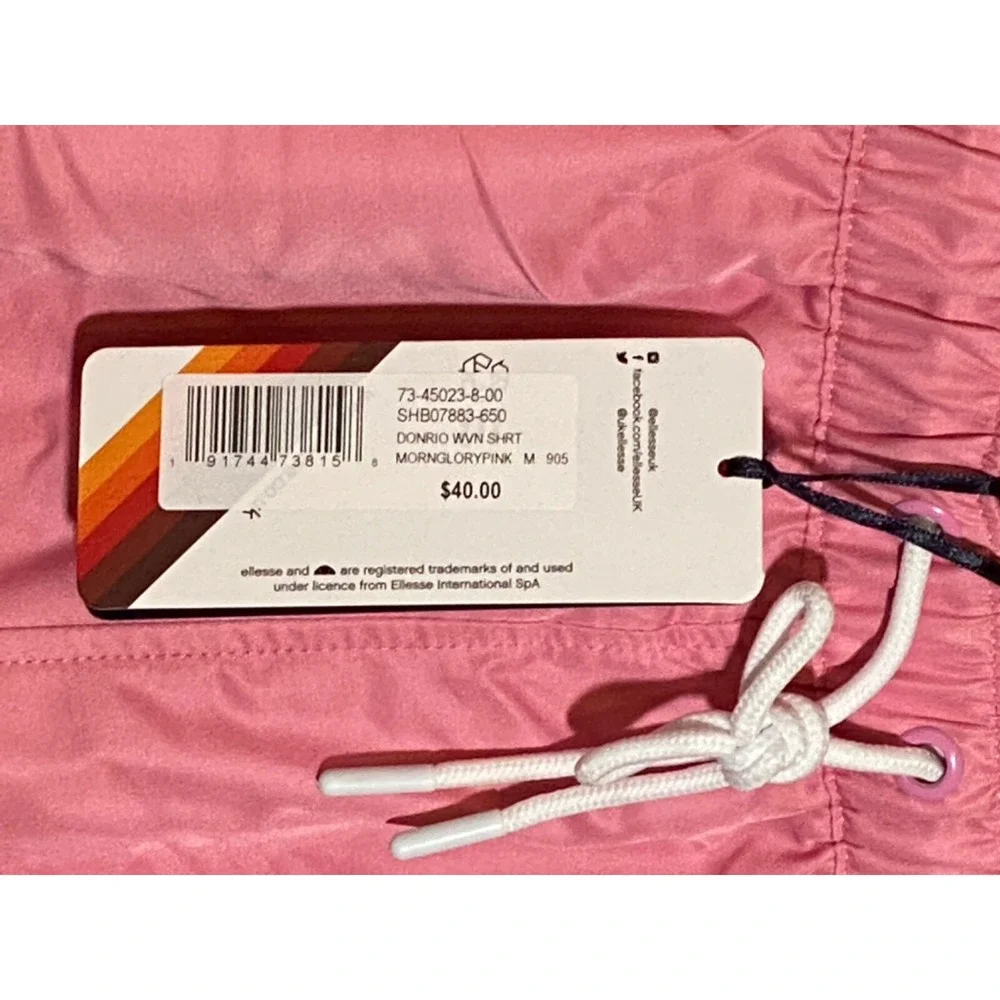Ellesse Men's Tennis Shorts Pink with Black and Blue stripe size Small NWT‎